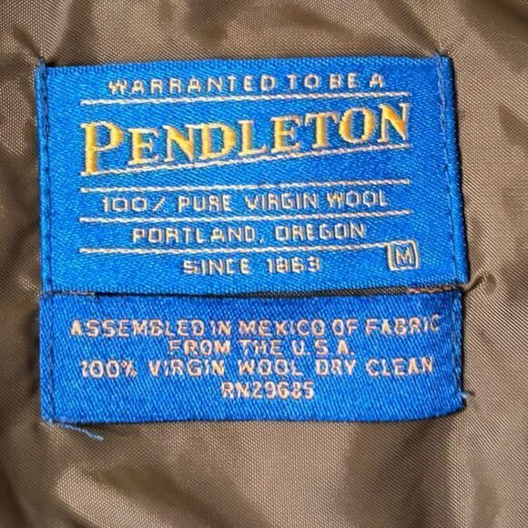 Pendleton 50s Board Wool Dress Green Brown Shirt Plaid Size M - Picture 5 of 6